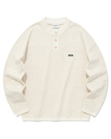 [COVERNAT] HENLEY NECK STRING SWEATSHIRT 2色 韓国ファッション カップルアイテム - コクモト KOCUMOTO