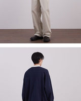 [COVERNAT] HENLEY NECK STRING SWEATSHIRT 2色 韓国ファッション カップルアイテム - コクモト KOCUMOTO