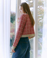 [ETMON] [IVE WONYOUNG着用] Tweed Knit Cardigan [Pink] - コクモト KOCUMOTO