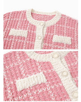 [ETMON] [IVE WONYOUNG着用] Tweed Knit Cardigan [Pink] - コクモト KOCUMOTO