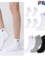 [FILA] Basic Double Cushion socks 3色 [5PACK] ショート 靴下 韓国人気 男女共用 ファッションソックス セット商品 贈り物 学生ソックス ソックスセット ギフトセット - コクモト KOCUMOTO