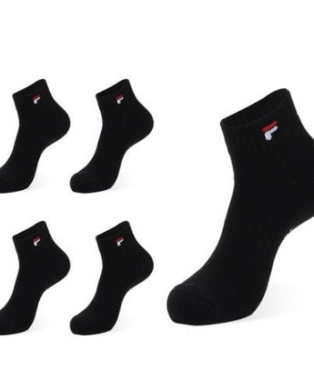 [FILA] Basic Double Cushion socks 3色 [5PACK] ショート 靴下 韓国人気 男女共用 ファッションソックス セット商品 贈り物 学生ソックス ソックスセット ギフトセット - コクモト KOCUMOTO