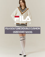 [FILA] Line Double Cushion Over Knee Socks 2色 [3PACK] 韓国人気 男女共用 ファッションソックス セット商品 贈り物 学生ソックス ソックスセット ギフトセット - コクモト KOCUMOTO