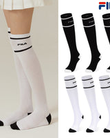 [FILA] Line Double Cushion Over Knee Socks 2色 [3PACK] 韓国人気 男女共用 ファッションソックス セット商品 贈り物 学生ソックス ソックスセット ギフトセット - コクモト KOCUMOTO