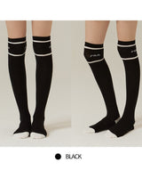 [FILA] Line Double Cushion Over Knee Socks 2色 [3PACK] 韓国人気 男女共用 ファッションソックス セット商品 贈り物 学生ソックス ソックスセット ギフトセット - コクモト KOCUMOTO