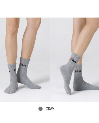 [FILA] Signature Double Cushion Mid Socks 3色 [5PACK] 韓国人気 男女共用 ファッションソックス セット商品 贈り物 学生ソックス ソックスセット ギフトセット - コクモト KOCUMOTO