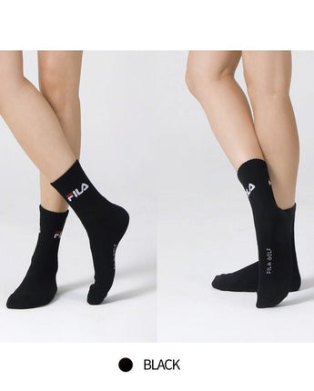 [FILA] Signature Double Cushion Mid Socks 3色 [5PACK] 韓国人気 男女共用 ファッションソックス セット商品 贈り物 学生ソックス ソックスセット ギフトセット - コクモト KOCUMOTO