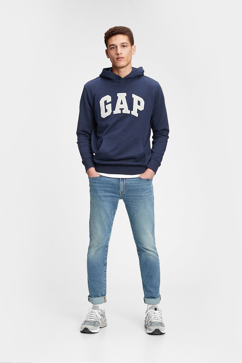 [GAP] [2023 FW] Logo patch easy hooded sweatshirt_ NAVY (5113327201056) (XS-XXL) - コクモト KOCUMOTO