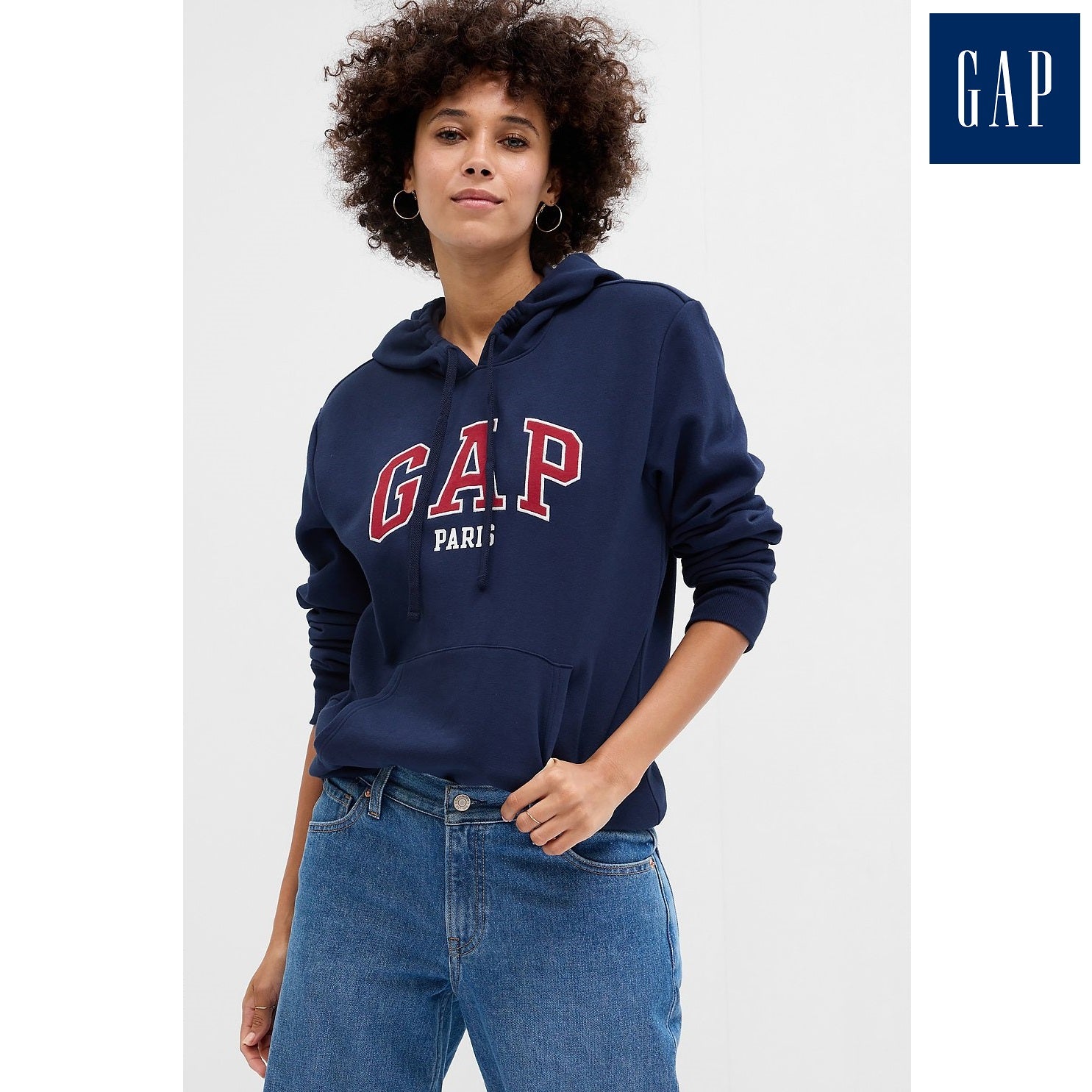 [GAP] [2023 FW] [Women] Paris logo patch hooded sweatshirt_ NAVY (5123327011056) (XS-L) - コクモト KOCUMOTO