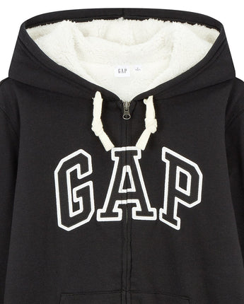 [GAP] [2023 FW][Women] LOGO PATCH SHERPA HOOD ZIP-UP_ BLACK (5123327008099) (XS-L) - コクモト KOCUMOTO