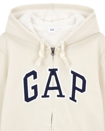 [GAP] [2023 FW][Women] LOGO PATCH SHERPA HOOD ZIP-UP_ LIGHT BEIGE (5123327008011) (XS-L) - コクモト KOCUMOTO