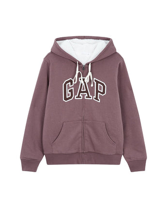 [GAP] [2023 FW][Women] LOGO PATCH SHERPA HOOD ZIP-UP_ LIGHT BROWN (5123327008067) (XS-L) - コクモト KOCUMOTO