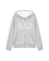 [GAP] [2023 FW][Women] LOGO PATCH SHERPA HOOD ZIP-UP_ MELANGE GRAY (5123327008081) (XS-L) - コクモト KOCUMOTO