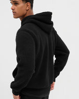 [GAP][2023 FW] Logo patch sherpa hooded sweatshirt_ BLACK (5113327024099)(XS-XXL) - コクモト KOCUMOTO