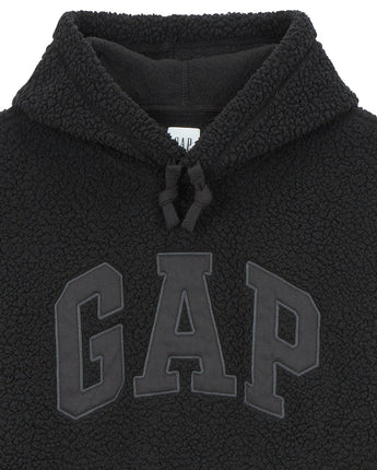 [GAP][2023 FW] Logo patch sherpa hooded sweatshirt_ BLACK (5113327024099)(XS-XXL) - コクモト KOCUMOTO