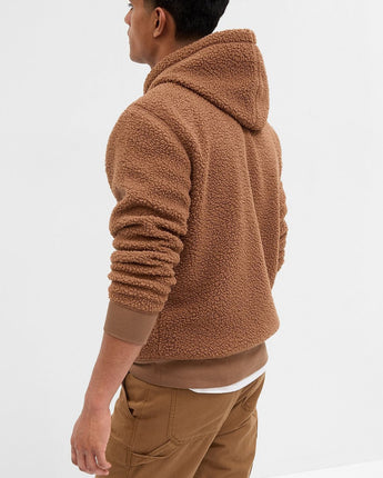 [GAP][2023 FW] Logo patch sherpa hooded sweatshirt_ BROWN (5113327024071)(XS-XXL) - コクモト KOCUMOTO