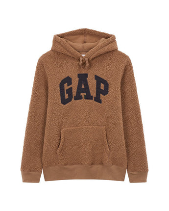 [GAP][2023 FW] Logo patch sherpa hooded sweatshirt_ BROWN (5113327024071)(XS-XXL) - コクモト KOCUMOTO