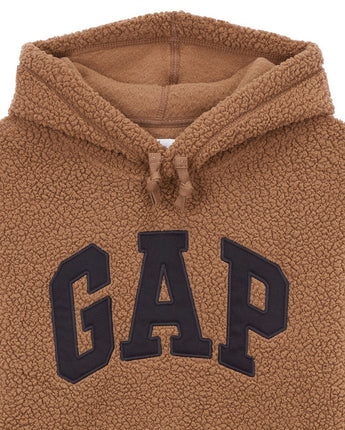 [GAP][2023 FW] Logo patch sherpa hooded sweatshirt_ BROWN (5113327024071)(XS-XXL) - コクモト KOCUMOTO