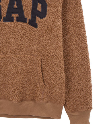 [GAP][2023 FW] Logo patch sherpa hooded sweatshirt_ BROWN (5113327024071)(XS-XXL) - コクモト KOCUMOTO