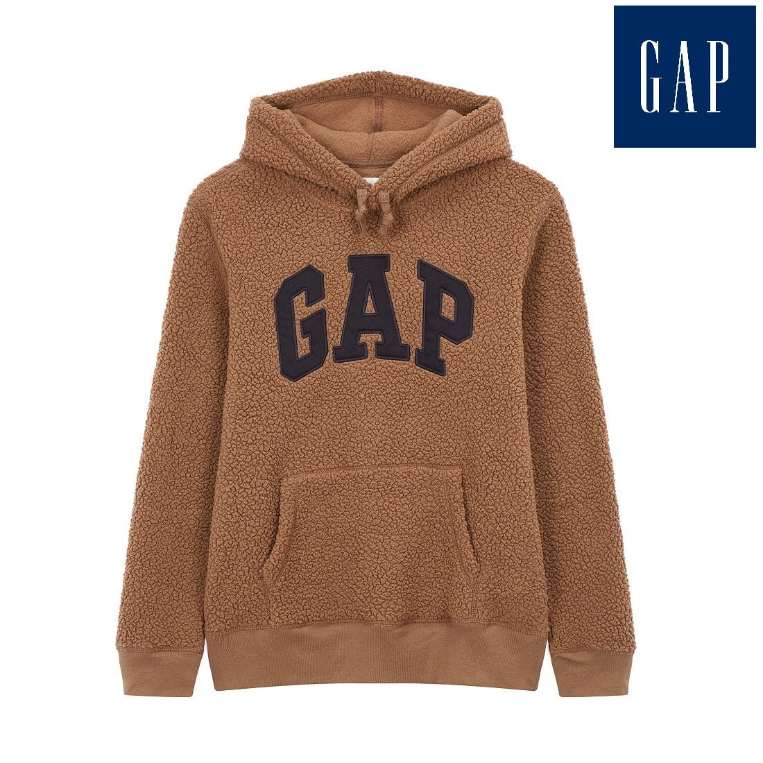 [GAP][2023 FW] Logo patch sherpa hooded sweatshirt_ BROWN (5113327024071)(XS-XXL) - コクモト KOCUMOTO