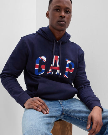 [GAP][2023 FW][Men] Flag Logo Hooded T-shirt_ NAVY (5113327020056)(XS-XXL) - コクモト KOCUMOTO