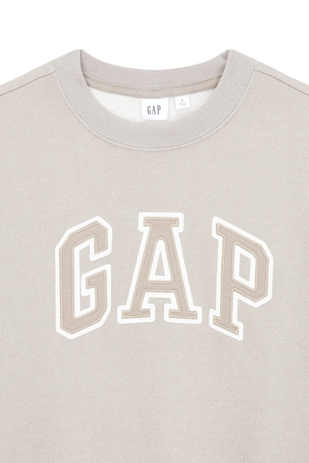 [GAP][Women] Heritage Logo Glitter Sweatshirt _ BEIGE (5123427002081)(XS-L) - コクモト KOCUMOTO
