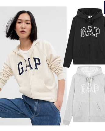 [GAP][Women] Heritage Logo Raglan Hooded Zip-up 3色 (5123327001) (XS-L) - コクモト KOCUMOTO