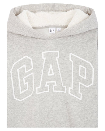 [GAP][Women] Logo sherpa hooded sweatshirt _MELANGE GRAY (5122427015081) (XS-L) - コクモト KOCUMOTO