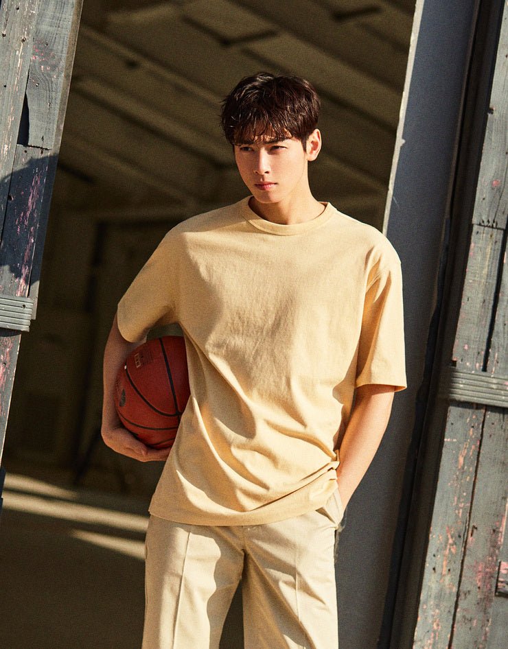 [GIORDANO] CHA EUNWOO（チャ・ウンウ）ヘビーコットンジャージークルーネックTシャツ - コクモト KOCUMOTO