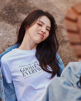 [GIORDANO] Han So-hee（ハン・ソヒ）ミニフィットプリントTシャツ - コクモト KOCUMOTO