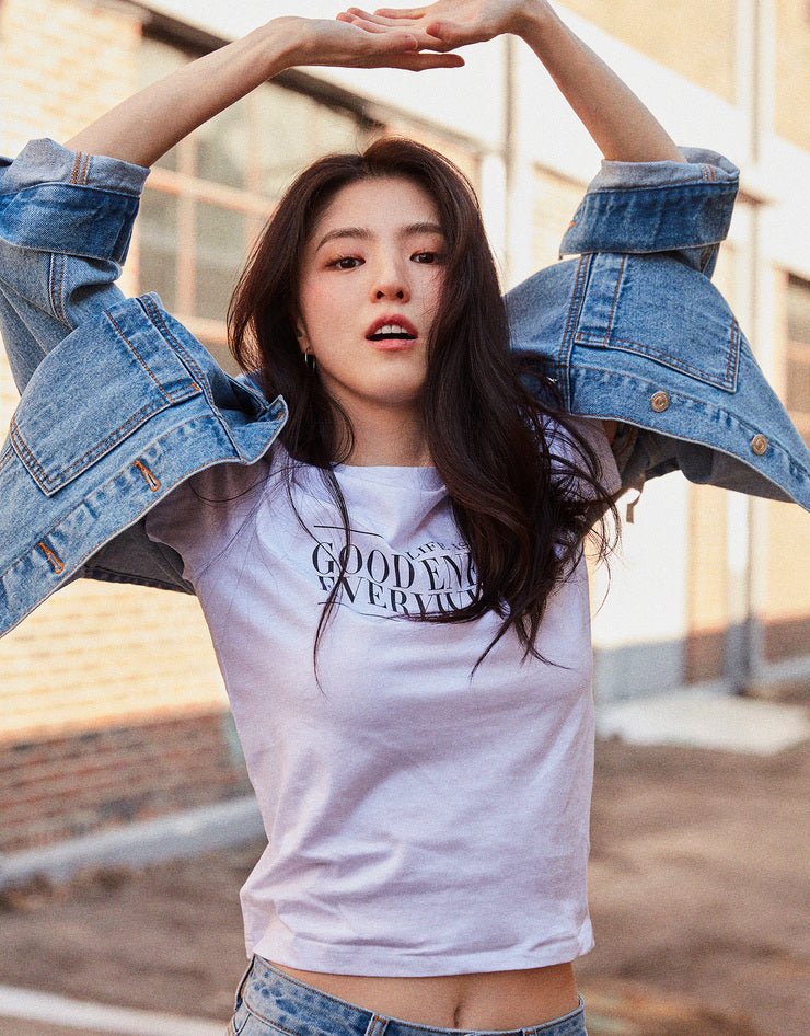 [GIORDANO] Han So-hee（ハン・ソヒ）ミニフィットプリントTシャツ - コクモト KOCUMOTO