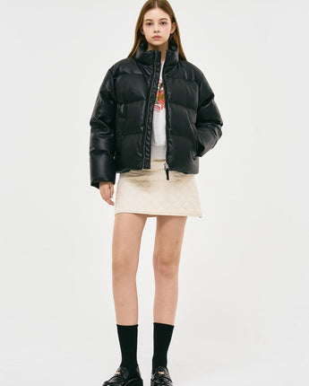 [GROOVE RHYME] 23F/W EATHER SHORT DOWN PADDING (BLACK) - コクモト KOCUMOTO