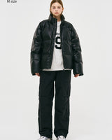 [GROOVE RHYME] 23F/W EATHER SHORT DOWN PADDING (BLACK) - コクモト KOCUMOTO