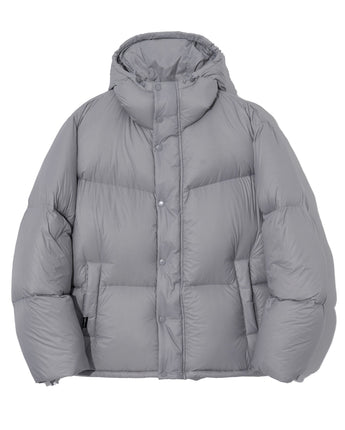 [GROOVE RHYME] 23F/W QUILTED HOOD SHORT DOWN PADDING (LIGHT GREY) - コクモト KOCUMOTO