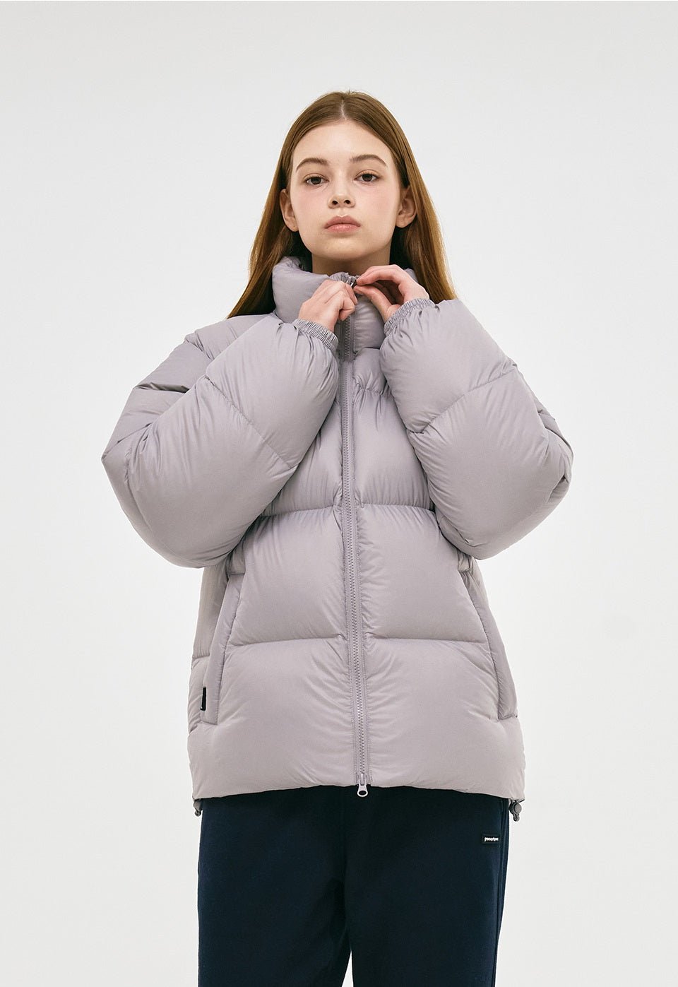 [GROOVE RHYME] 23F/W QUILTED SHORT DOWN PADDING (LIGHT GREY) - コクモト KOCUMOTO