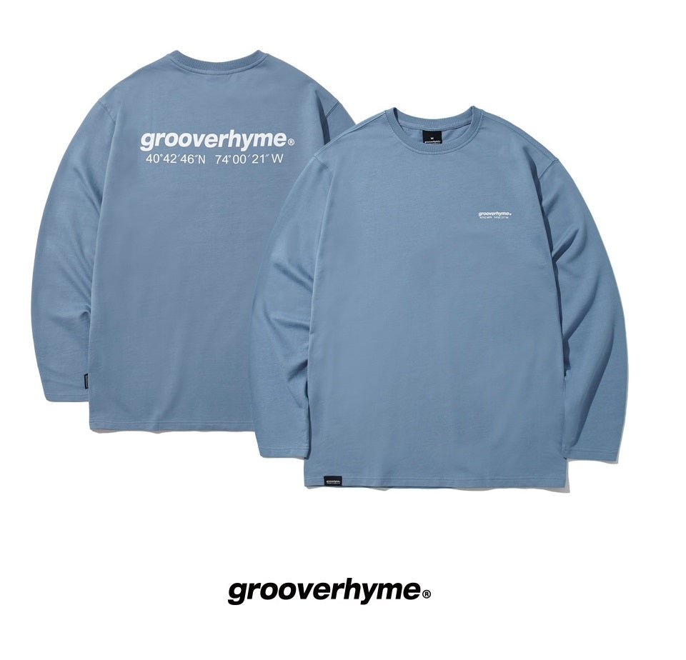 [GROOVE RHYME] NYC LOCATION LONG SLEEVE T-SHIRTS BLUE - コクモト KOCUMOTO