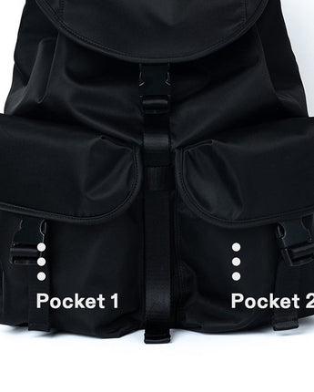 HAHARCHIVE][WITH AFTER PRAY]2POCKET NYLON CARGO RUCK SACK (BLACK)