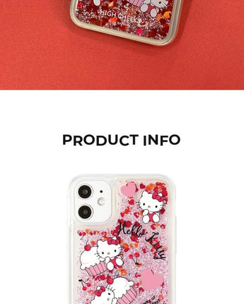 [HIGH CHEEKS] Cherry Hello kitty Glitter Case 新商品 韓国人気 IPHONE - コクモト KOCUMOTO