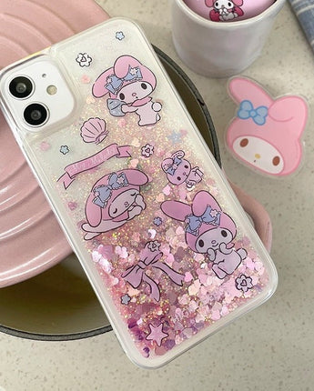 [HIGH CHEEKS] Flower My melody Glitter Case 新商品 韓国人気 IPHONE - コクモト KOCUMOTO