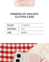 [HIGH CHEEKS] Ribbon My melody Glitter Case 新商品 韓国人気 IPHONE - コクモト KOCUMOTO