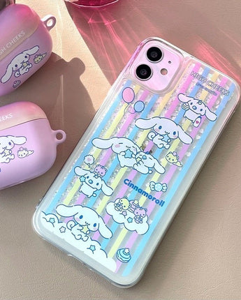 [HIGH CHEEKS] Stripe Cinnamoroll Glitter Case 新商品 韓国人気 IPHONE - コクモト KOCUMOTO