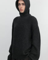 [IN SILENCE] ITALIAN Wool Ribbed Crew Neck Knit (DARK TAUPE) - コクモト KOCUMOTO