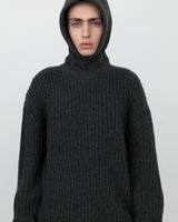 [IN SILENCE] ITALIAN Wool Ribbed Crew Neck Knit (DARK TAUPE) - コクモト KOCUMOTO