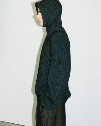 [IN SILENCE] ITALIAN Wool Ribbed Crew Neck Knit (DARK TAUPE) - コクモト KOCUMOTO