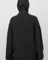 [IN SILENCE] ITALIAN Wool Ribbed Crew Neck Knit (DARK TAUPE) - コクモト KOCUMOTO