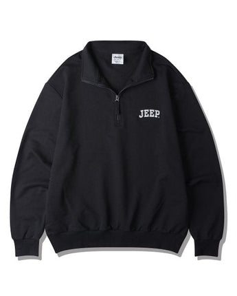 [JEEP] Applique Small Logo Half-Neck Sweatshirt _ BLACK (JP5TSU836BK) 韓国ファッション カップルアイテム - コクモト KOCUMOTO