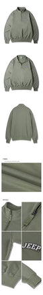 [JEEP] Applique Small Logo Half-Neck Sweatshirt _ KHAKI (JP5TSU836KH) 韓国ファッション カップルアイテム - コクモト KOCUMOTO