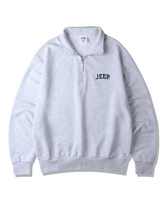 [JEEP] Applique Small Logo Half-Neck Sweatshirt _ M.WHITE (JP5TSU836MW) 韓国ファッション カップルアイテム - コクモト KOCUMOTO