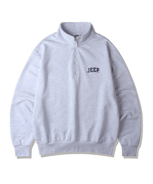 [JEEP] Applique Small Logo Half-Neck Sweatshirt _ M.WHITE (JP5TSU836MW) 韓国ファッション カップルアイテム - コクモト KOCUMOTO