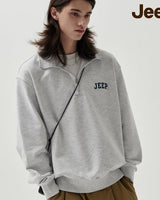 [JEEP] Applique Small Logo Half-Neck Sweatshirt _ M.WHITE (JP5TSU836MW) 韓国ファッション カップルアイテム - コクモト KOCUMOTO